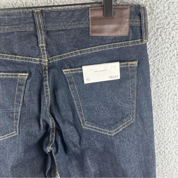 AG Adriano Goldschmeid Men's Dark Wash Size 32x34 Everett Slim Blue Jeans - Picture 9 of 14